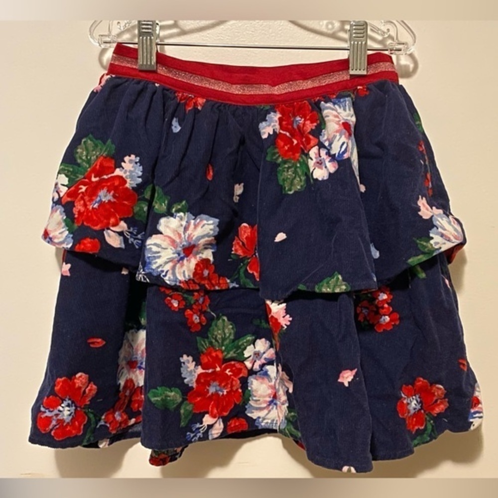 Joules Girls Ruffle Tiered Ruffles Floral Skirt 7-8Y